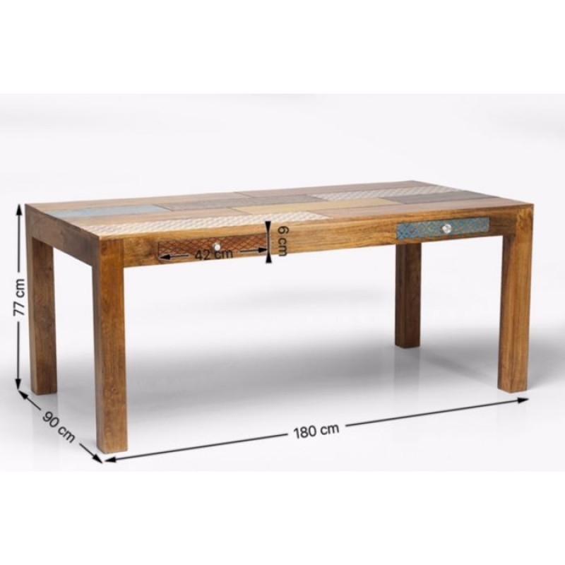 Table Soleil 180x90cm 2Drw.